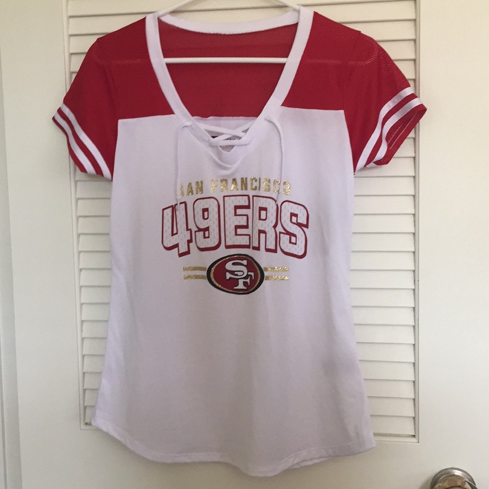 49ers jersey shirt glitter accents NFL shirt l